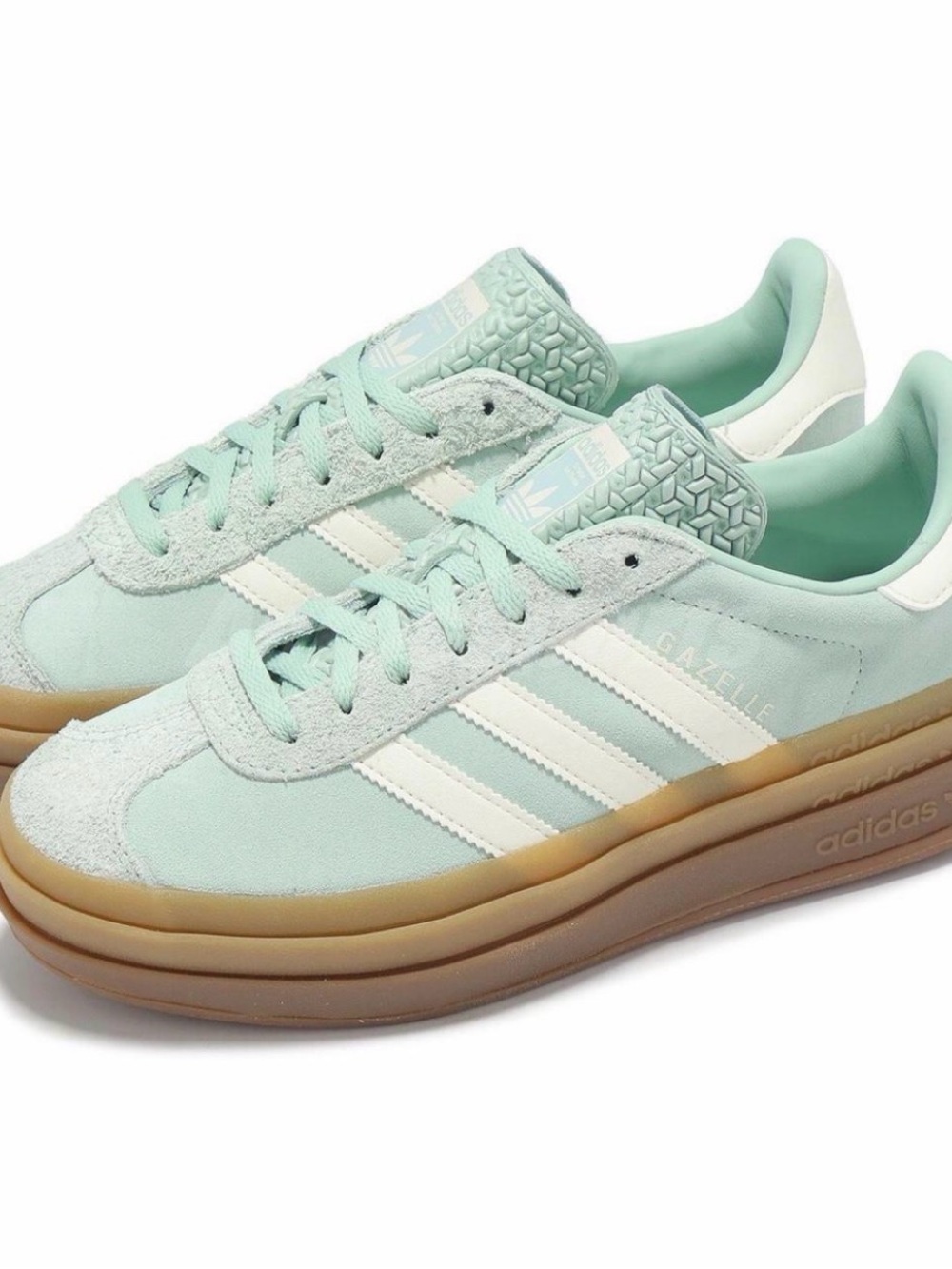 adidas Originals Gazelle Platform Sneakers in Mint and White
